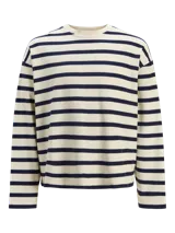 Buzo de manga larga con fit oversize cropped y cuello redondo. Mangas set-in para un mejor ajuste y comodidad. Confeccionado en tejido de rizo sin cepillar con superficie lisa y bucles internos.