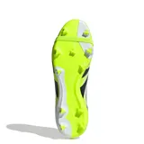 Championes de fútbol Adidas Predator League FT, color blanco con detalles en negro y amarillo limón.