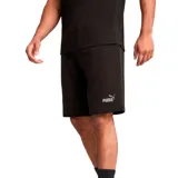 Short deportivo negro de Puma, modelo Ess 2 Color N°1 Logo, con logo estampado en la pierna izquierda.