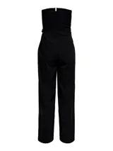 Mono largo negro sin mangas, confeccionado en tejido de punto circular suave y elástico.