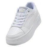 Championes Puma Rebound Femme Low blancos con plataforma, inspirados en el estilo retro del básquet.