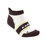 Medias deportivas Diadora Ten Perform Calze, blancas con detalles en negro y amarillo.