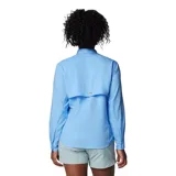 Camisa de manga larga Columbia Tamiami II LS Shirt color celeste, con tecnología Omni-Wick y Omni-Shade con protección solar UPF 40, aperturas de ventilación y tratamiento antimicrobiano.