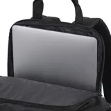 Mochila Puma Phase College negra, con compartimento principal superior y bolsillo frontal con cierre. Cuenta con asas de mano superiores y correas ajustables para llevar al hombro. Logo Puma en blanco en el bolsillo frontal.