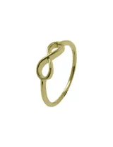 Anillo de oro amarillo 9k con diseño de símbolo de infinito.