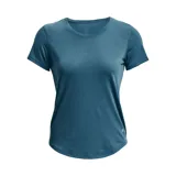 Remera deportiva Under Armour Streaker de mujer, color azul con logo en el ruedo.