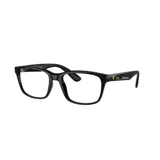 Armazón para lentes Ray Ban 7221, de acetato color negro, con forma rectangular y logo de Ferrari en el lateral.
