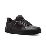 Championes negros de cuero sintético con cordones, tecnología Hands Free Slip-ins y plantilla Air-Cooled Memory Foam.