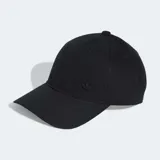 Gorra de béisbol negra con logo Adidas bordado en el frente.