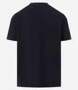 Remera de algodón blanca de corte slim, con cuello redondo, mangas cortas y textura acanalada.