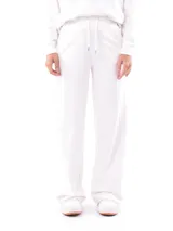 Pantalón de jogging blanco de corte ancho, con cintura elástica ajustable con cordón.