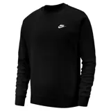 Buzo negro de cuello redondo, manga larga y logo Nike bordado en blanco en el pecho.