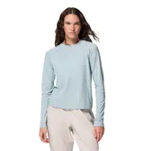 Remera celeste de manga larga con protección solar UPF 40, tecnología Omni-Wick de secado rápido y aberturas para los pulgares.