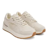 Championes deportivos Joma Maya Lady 2425 color beige, con capellada de cuero sintético y sistema de ventilación VTS. Entresuela de phylon y suela de goma Durability.