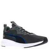 Championes Puma Run Incinerate para hombre, color negro con detalles en blanco y suela blanca.