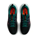 Zapatillas de trail running Nike Juniper Trail 2 negras con detalles en verde y borgoña.
