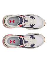 Zapatillas Under Armour Forge 96 LTHR RISSUE unisex, color blanco con detalles en gris.