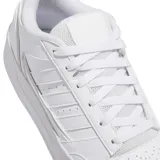 Championes Adidas Turnaround blancos con suela de plataforma, diseño inspirado en el básquet y exterior de material sintético.