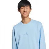 Sweater Adidas All Szn French Terry color celeste con logo bordado en el pecho.