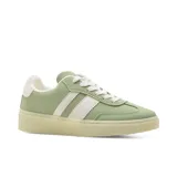 Championes deportivos American Sport Resh 4.0 color mostaza con detalles en blanco, cordones blancos y suela beige.