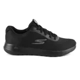 Championes deportivos Skechers Go Walk Max Midshore, color negro, con capellada de malla y material sintético, ajuste slip-on con cordones elásticos, plantilla Skechers Air-Cooled Goga Mat y amortiguación 5GEN.