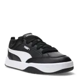 Championes Puma Park Lifestyle Street negros con detalles en blanco. Inspirados en el skate, con capellada de cuero sintético y gamuza, suela texturizada y al menos 20% de materiales reciclados.