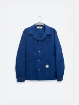 Campera azul estilo sobrecamisa confeccionada en lino premium de mayor gramaje.