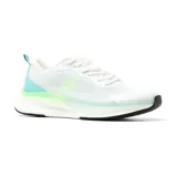 Championes deportivos American Sport Azriel Lady, color blanco con detalles en celeste y verde, con suela de goma negra y tecnología memory foam.