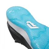 Championes de básquet Adidas Dame Certified 2, color negro con suela blanca y celeste.