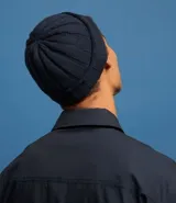 Gorro de punto canale para hombre, color azul marino.