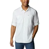 Camisa de hombre Columbia Silver Ridge, color beige, de manga larga con botones para enrollar, dos bolsillos frontales con botón, ventilación en la espalda y protección solar UPF 50.