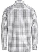 Camisa de manga larga Calvin Klein de algodón con estampado a cuadros en blanco y negro. Tiene cuello formal, cierre frontal con botones, un bolsillo con solapa en el pecho y corte regular fit.