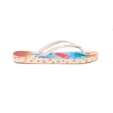 Ojotas Ipanema con base estampada con motivos playeros y tiras blancas.