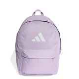 Mochila Adidas color lila con logo blanco.
