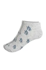 Medias grises con estampado de cactus azules.