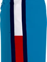 Short de baño celeste de nailon reciclado, con cintura elástica ajustable con cordón y logo de Tommy Hilfiger en el lateral.