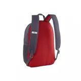 Mochila Puma Phase colorblock en gris, blanco y rojo, con logo Puma estampado en blanco en el frente.