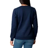 Buzo azul marino de cuello redondo con logo de Columbia estampado en blanco en el pecho.