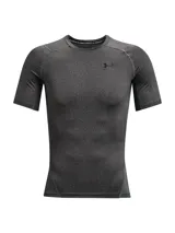 Remera deportiva blanca Under Armour HeatGear Armour de manga corta, corte ajustado y logo negro en el pecho.