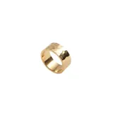 Anillo dorado irregular de acero quirúrgico con baño de oro de 18k.