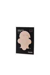 Cubre pezones de tela satinada color beige, con forma de flor.