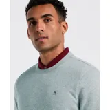 Buzo de hombre de algodón color gris claro, de cuello redondo y manga larga. Tiene el logo de la marca bordado en el pecho.