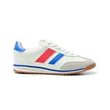 Championes urbanos American Sport modelo Resh Drift, color blanco con detalles en azul y rojo.