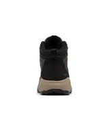 Bota de senderismo Columbia Newton Wander Ltr, color negro con suela blanca y detalles en marrón. Fabricada en cuero impermeable con tecnología Omni-Tech y suela Omni-Grip.