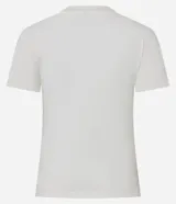 Remera de manga corta y cuello redondo, color blanco, confeccionada en algodón con elastano. Presenta una aplicación frontal de ojales metálicos formando una estrella.