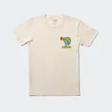Remera blanca de algodón con estampado del planeta tierra y texto "Stance".