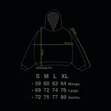 Canguro marrón con capucha, corte oversize y logo bordado en el pecho.