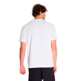 Remera blanca de algodón y poliéster con estampado frontal del logo de Caterpillar y la leyenda '100th Year'.