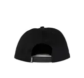 Gorra negra con visera, con estampado de criatura psicodélica en verde neón.