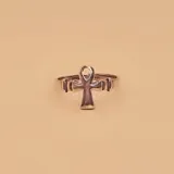 Anillo de plata 925 con dije de cruz egipcia (Ankh).